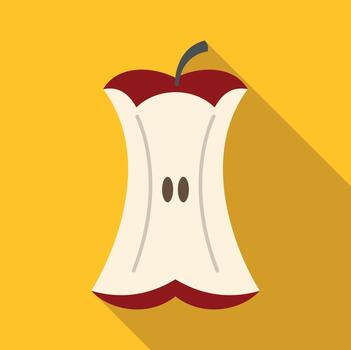 Apple core showing remaining part after eating vector