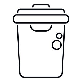 Trash can line art icon deleting waste vector