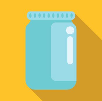 Glass jar container flat design icon vector