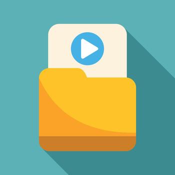 Yellow folder storing files in flat design vector