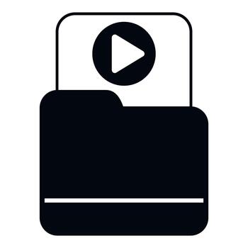 Folder with file icon playing media vector