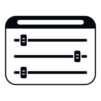 User interface displaying settings control panel sliders vector