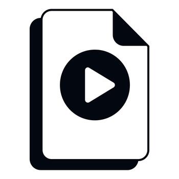 file document icon with play button vector