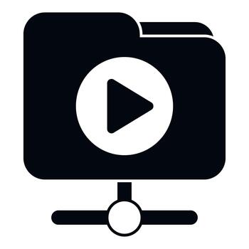 folder sharing multimedia content digital network vector