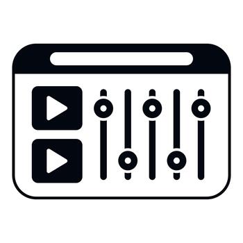 editing software interface with audio mixer controls vector