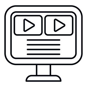 Computer monitor displaying online streaming content vector