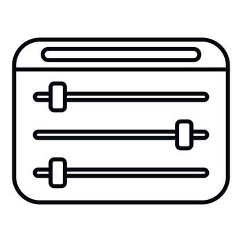 Application settings control panel with adjustment sliders vector