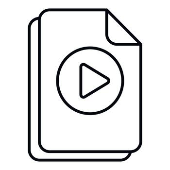 file document icon playing multimedia content vector