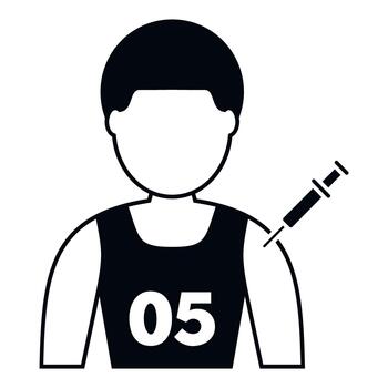 Athlete receiving injection for performance enhancing doping vector