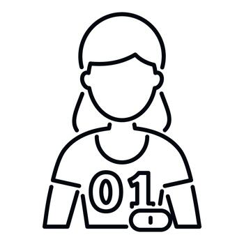 Female programmer avatar icon with binary code vector