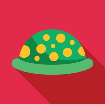 Turtle shell icon with yellow spots on red background vector