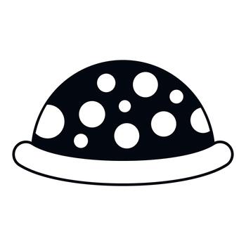 Turtle shell icon with polka dot pattern vector