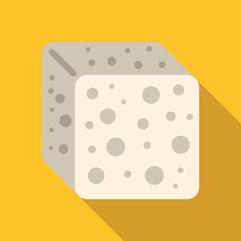 Tofu soy bean curd block flat design vector