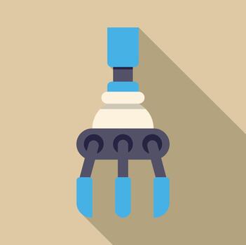 Robotic claw icon with a long shadow vector