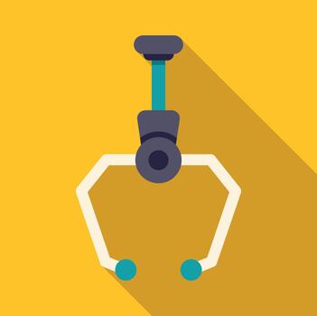 Robot claw machine game flat icon vector