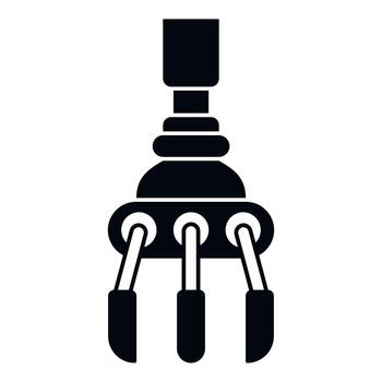 Robotic claw gripper grabbing mechanism for automation technology vector
