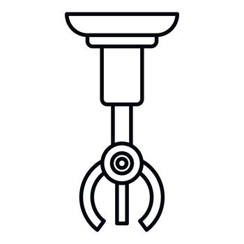 Robotic arm grabbing automation concept line icon vector