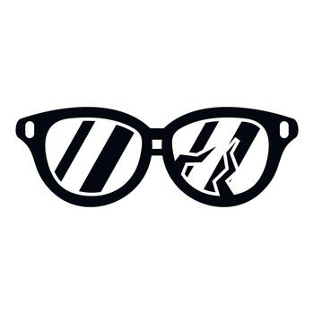 Broken sunglasses showing shattered lens with cracks vector