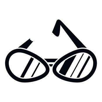 Broken eyeglasses icon symbolizing vision and damage vector
