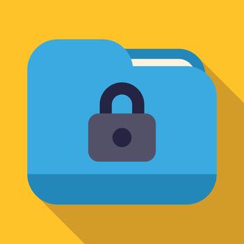 Folder icon showing locked data protection concept vector