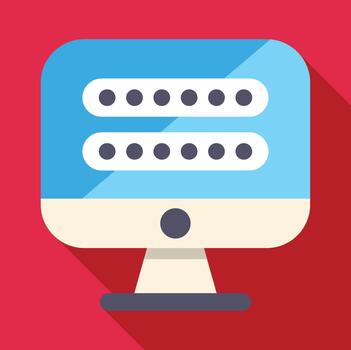 computadora monitor mostrando contraseña iniciar sesión formar para seguridad vector