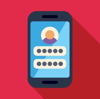 teléfono inteligente mostrando usuario iniciar sesión formar con contraseña campos vector