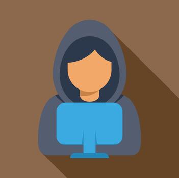 hacker en capucha trabajando en computadora ciber seguridad vector