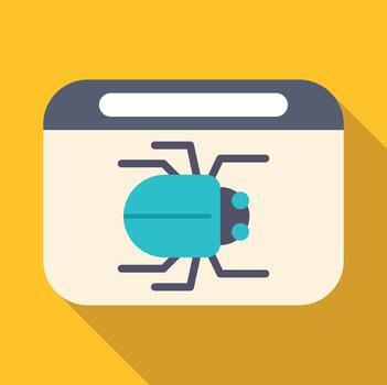 Software bug icon showing computer error problem vector