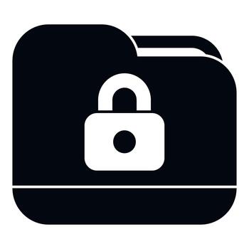 Folder icon showing lock for data security vector