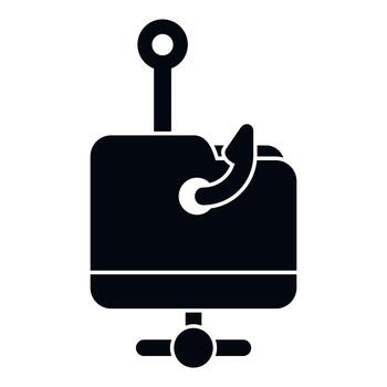 Phishing hook pulling data from network folder vector