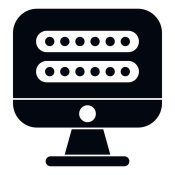 computadora monitor mostrando contraseña iniciar sesión entrada campos vector