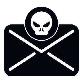 Dangerous email message icon sending cyber security threat vector