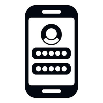 teléfono inteligente pantalla mostrando usuario iniciar sesión contraseña formar vector