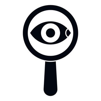 Magnifying glass with eye icon searching and observing vector