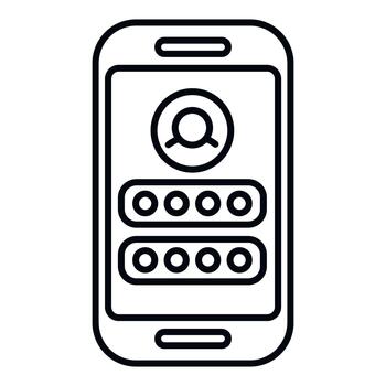 Smartphone with user login account authentication screen vector