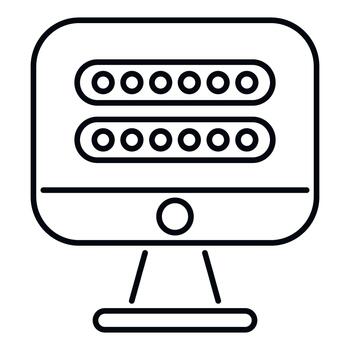 Computer monitor displaying password login authentication screen vector