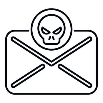 Email envelope with skull icon representing cyber threat vector