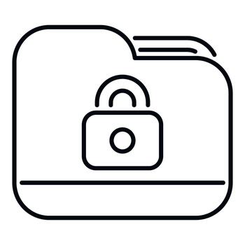 Folder icon showing data security and privacy vector