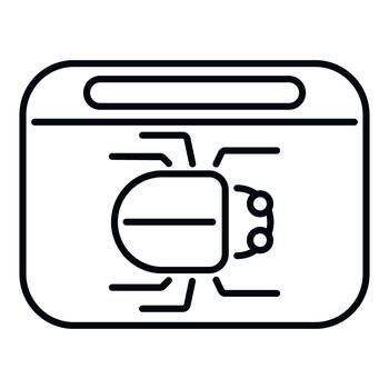 Computer bug icon representing software error and cyber threat vector