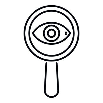 Magnifying glass with eye symbolizing search and investigation vector