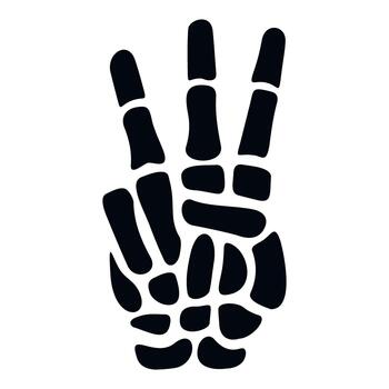 esqueleto mano demostración Tres dedos numeración gesto vector