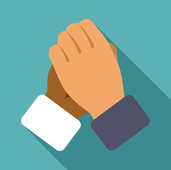 diverso manos sacudida acuerdo colaborando en camaradería vector