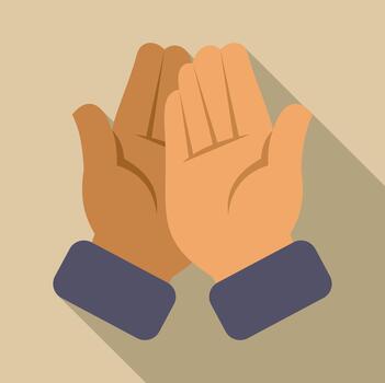 Hands clapping showing applause and appreciation vector