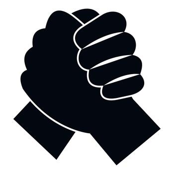 Hands clasping signifying unity strength friendship and teamwork vector