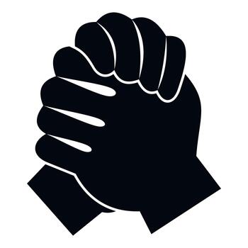 Hands clasping showing unity, teamwork, friendship concept vector