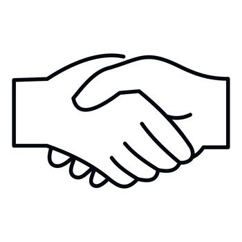 Handshake icon showing business collaboration, connection, and trust vector