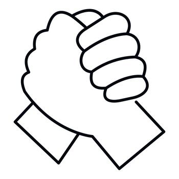 Hands joining together showing unity and cooperation vector