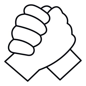 manos abrochando en acuerdo demostración unidad y solidaridad vector