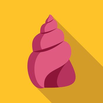 Seashell icon with flat design style long shadow vector