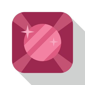 Pink ruby gem icon with sparkling facets vector